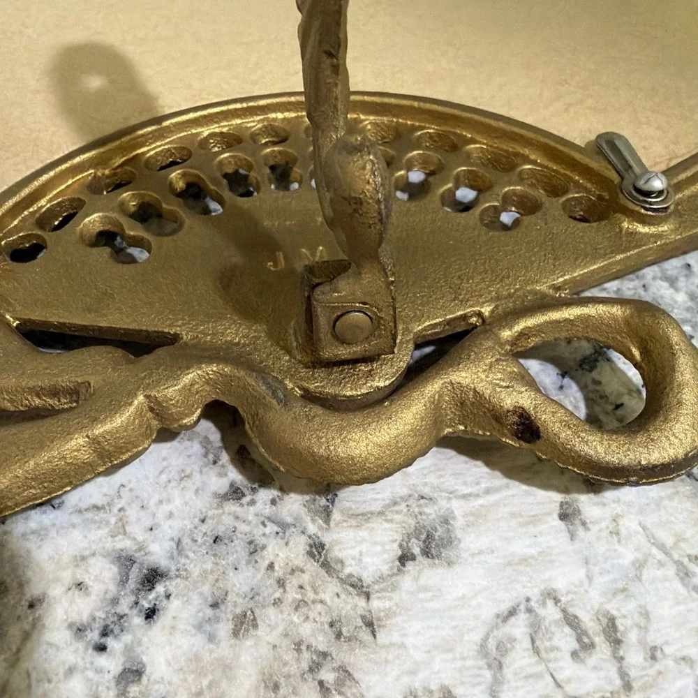 Vintage Brass Vanity Mirror / Fan Shape Mirror / Art Deco Ornate